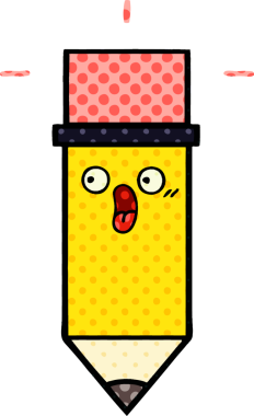 bir insan tarafından çizilmiş bir kalemin karikatürü.