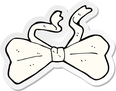 Bir insan tarafından çizilmiş karikatür papyonunun çıkartması.