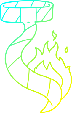 Bir insan tarafından çizilmiş bir çizgi filmin soğuk gradyan çizimi