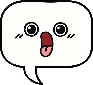 Bir insan tarafından çizilmiş şirin bir konuşma balonu karikatürü.