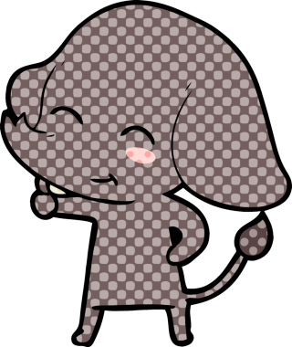 Bir insan tarafından çizilmiş şirin bir fil.