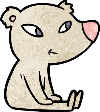 Bir insan tarafından çizilmiş şirin çizgi film ayısı.