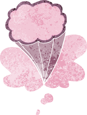 Düşünce baloncuklu çizgi film dekoratif bulut grunge sıkıntılı retro dokuma tarzı bir insan tarafından çizilmiş