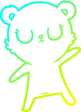 Bir insan tarafından çizilmiş barışçıl bir ayının soğuk gradyan çizgisi.