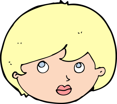 Bir insan tarafından çizilmiş kadın yüzü.