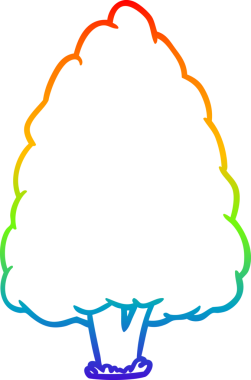 bir insan tarafından çizilmiş uzun bir ağacın çizimi.