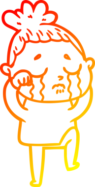 Bir insan tarafından çizilmiş, ağlayan bir karikatür çizimi.