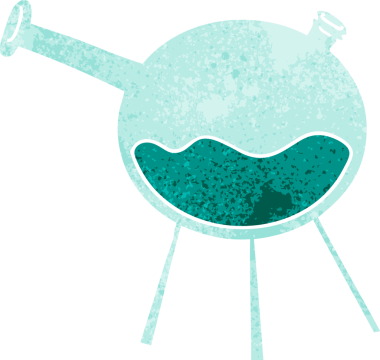 İnsan eliyle çizilmiş bir bilim test tüpü karalaması.