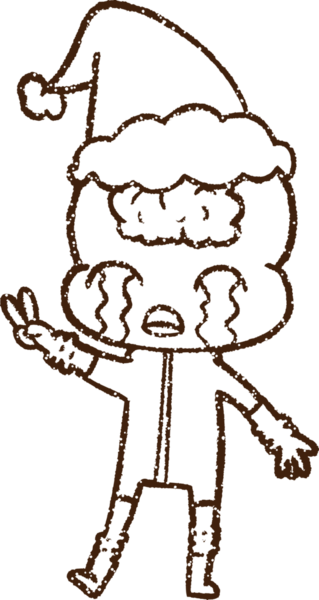 Bir insan tarafından çizilen Mutlu Uzaylı Kömür Çizimi