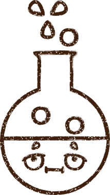 Bir insan tarafından çizilen köpüren Kimyasallar Kömür Çizimi