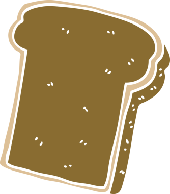 bir insan tarafından çizilmiş bir ekmek dilimi.