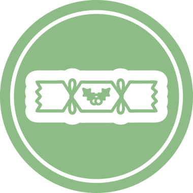 Bir insan tarafından çizilmiş noel krakeri dairesel simgesi