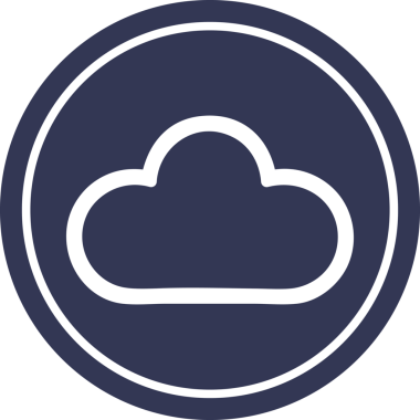 Bir insan tarafından çizilmiş hava bulutu dairesel simgesi