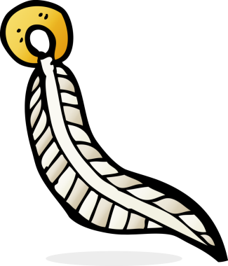 bir insan tarafından çizilmiş karikatür tüyü