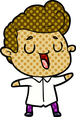 Bir insan tarafından çizilmiş mutlu çizgi film adamı.