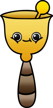 Bir insan tarafından çizilmiş okul çanının gölgeli karikatürü