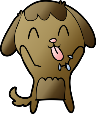 Bir insan tarafından çizilmiş şirin bir çizgi film köpeği.