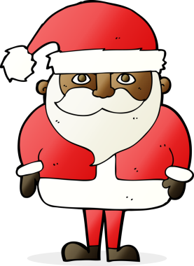 Bir insan tarafından çizilmiş Noel Baba çizgi filmi.