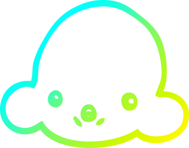 Bir insan tarafından çizilen karikatür bulutunun soğuk gradyan çizimi