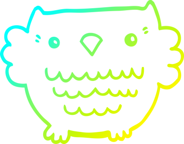 Bir insan tarafından çizilmiş bir baykuşun soğuk çizgi çizimi