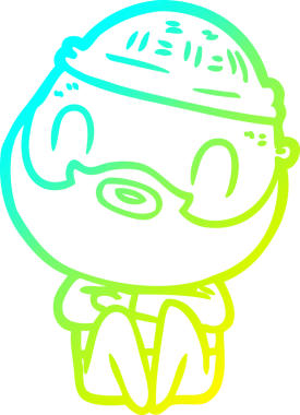 Bir insan tarafından çizilmiş sakallı bir karikatür çizimi.