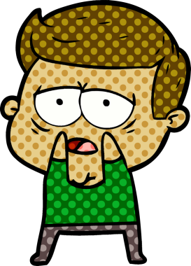 Bir insan tarafından çizilmiş yorgun bir adam.