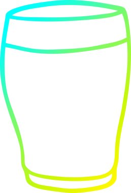 Bir insan tarafından çizilmiş bir bardak sütün soğuk gradyan çizgisi.