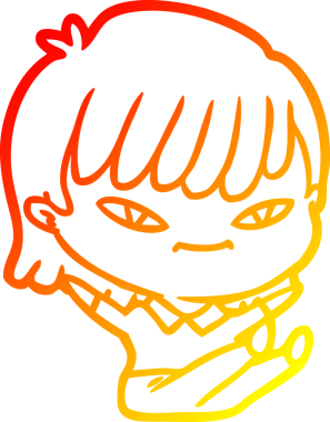 Bir insan tarafından çizilmiş bir karikatür kadın çizimi