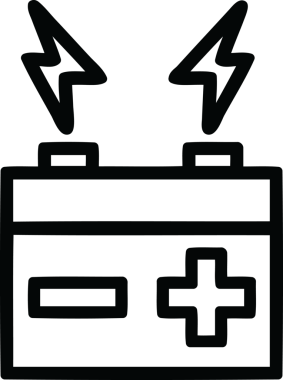 bir insan tarafından çizilmiş pil simgesi