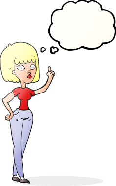 Bir insan tarafından çizilmiş fikirli serbest çizim baloncuk kadın.