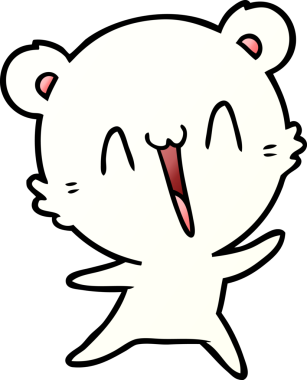 Bir insan tarafından çizilmiş mutlu kutup ayısı karikatürü