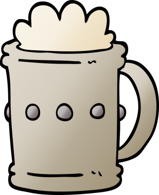 vektör gradyanı çizimi bira tankardı bir insan tarafından çizildi