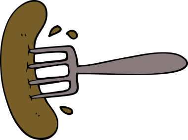 Bir insan tarafından çizilmiş bir sosislinin karalaması.