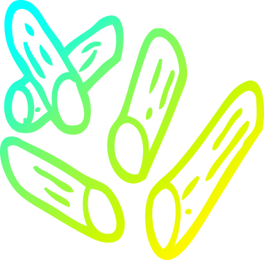 Bir insanın çizdiği buğday makarnasının soğuk gradyan çizgisi.