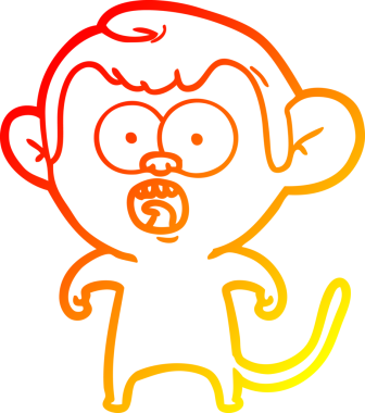 Bir insan tarafından çizilmiş bir çizgi filmin sıcak gradyan çizimi.