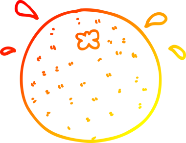 Bir insan tarafından çizilmiş sıcak çizgi portakal.