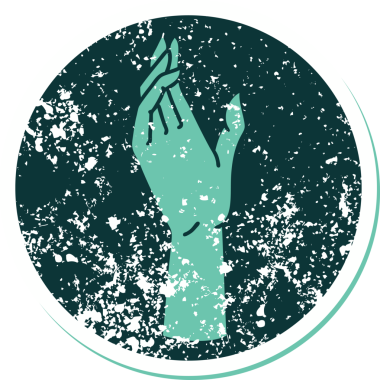 Bir insan tarafından çizilmiş sembolik dövmeli bir el resmi