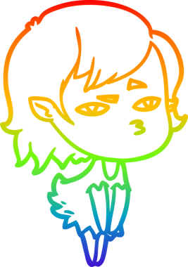 Gökkuşağı gradyan çizimi Bir insan tarafından çizilen vampir kız çizgi