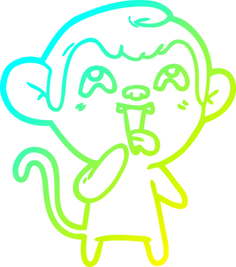 Bir insan tarafından çizilmiş çılgın bir çizgi film maymunu çizimi