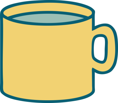 Bir insanın çizdiği kahve fincanının ikonik dövme şekli.