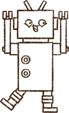 Robot Kömür Bir insan tarafından çizilmiş