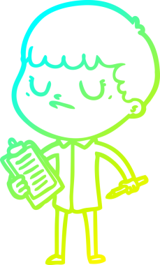 Bir insan tarafından çizilmiş soğuk gradyan çizgi film karakteri.