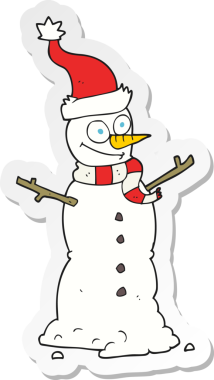 Bir insan tarafından çizilmiş bir kardan adamın çıkartması.