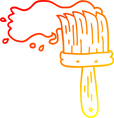 Bir insan tarafından çizilmiş karikatür fırçasının sıcak gradyan çizimi