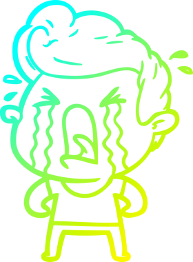 Bir insan tarafından çizilmiş ağlayan bir karikatür çizimi.