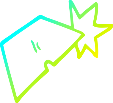 Bir insan tarafından çizilen iş bıçağı karikatürünün soğuk eğimli çizgisi.