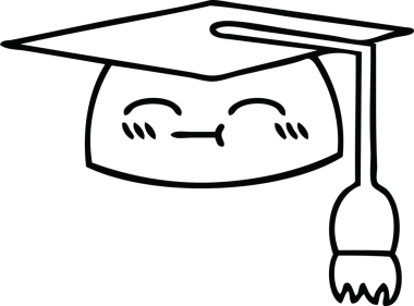 Mezuniyet şapkası çizimi bir insan tarafından çizilmiş.