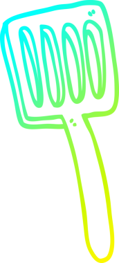 Bir insan tarafından çizilmiş bir çizgi film yemek spatulasının soğuk gradyan çizimi