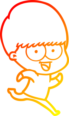 Bir insan tarafından çizilmiş mutlu çizgi film çocuğu çizimi.