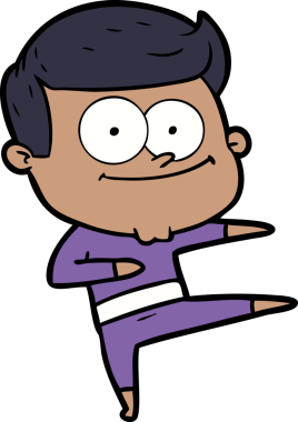 çizgi film mutlu adam dans bir insan tarafından çizilmiş